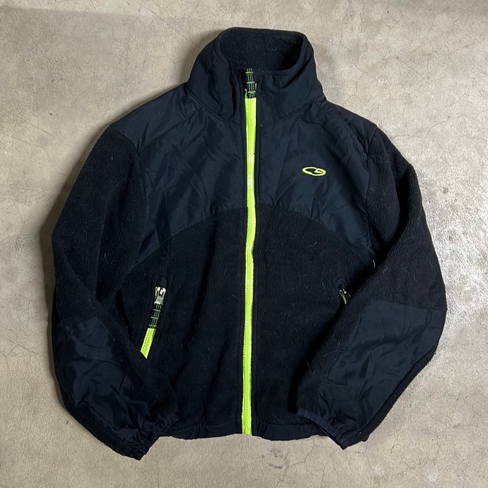 Champion C9 boys fleece jacket zip up size 6-7 small black
